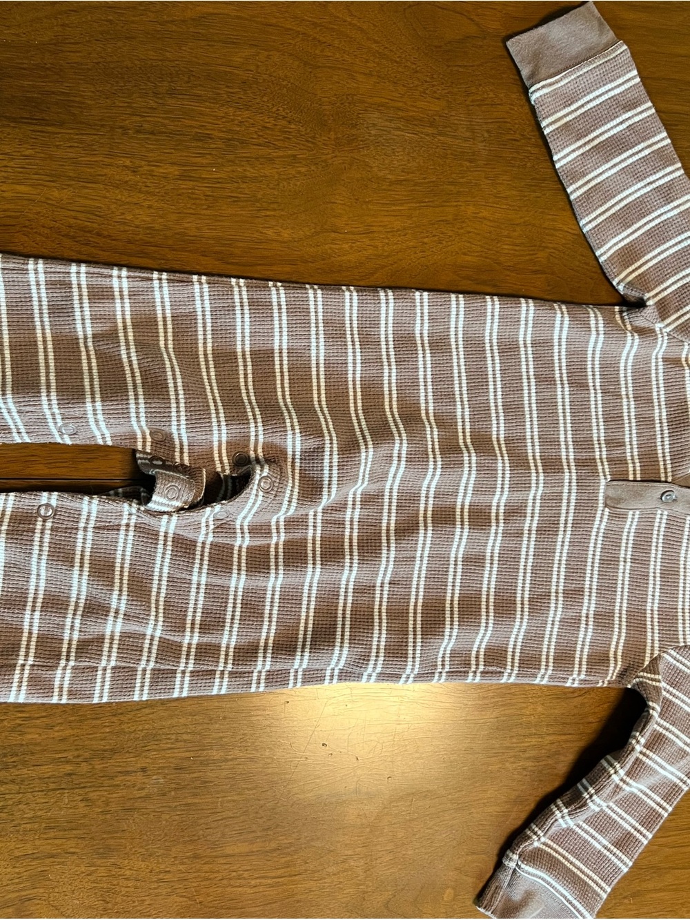 Carter's Brown & White Striped Knit One-Piece
